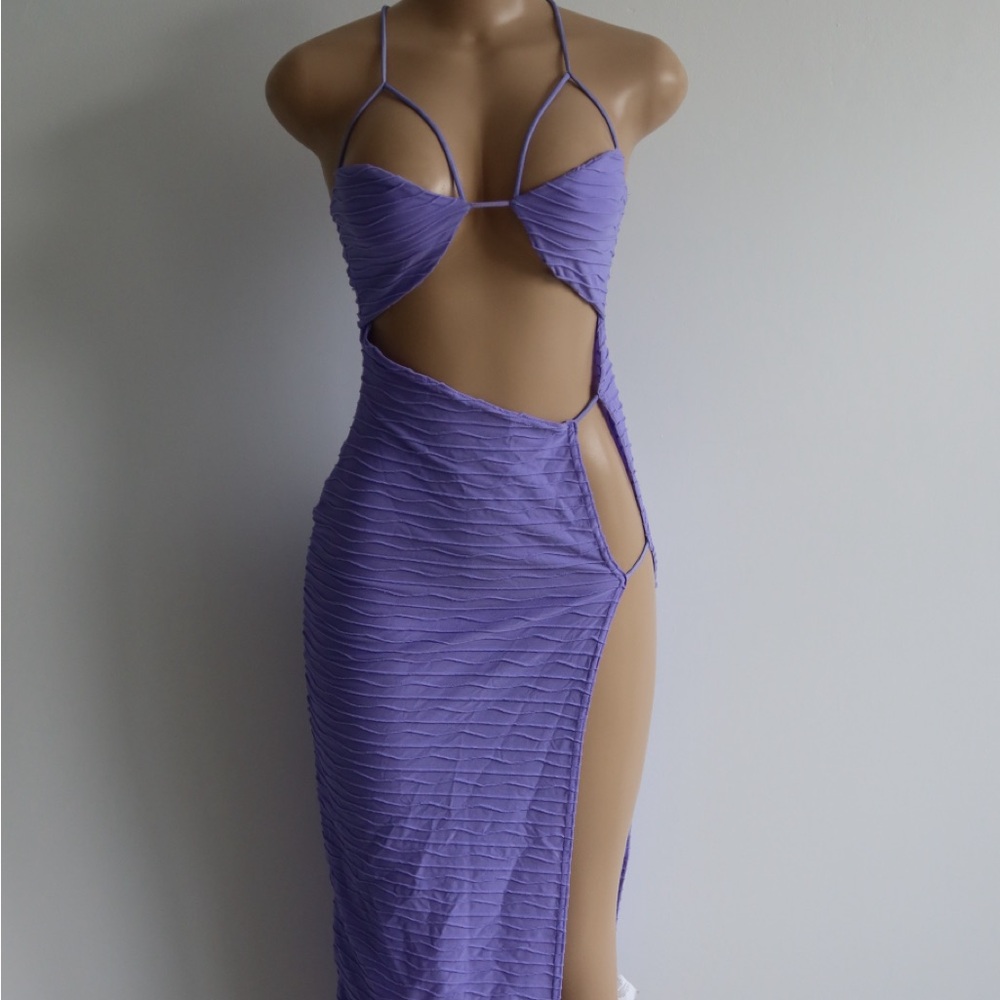 PrettyLittleThing Lavender Backless Dress
